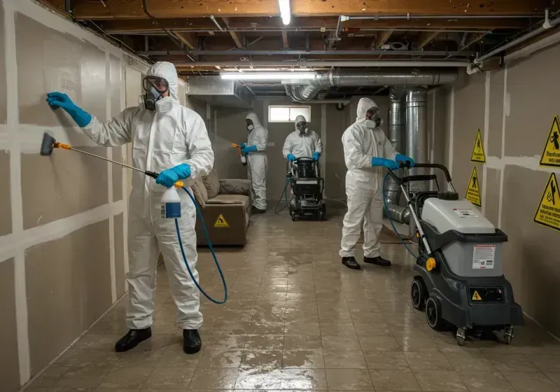 Basement Moisture Removal and Structural Drying process in Hitchcock, TX